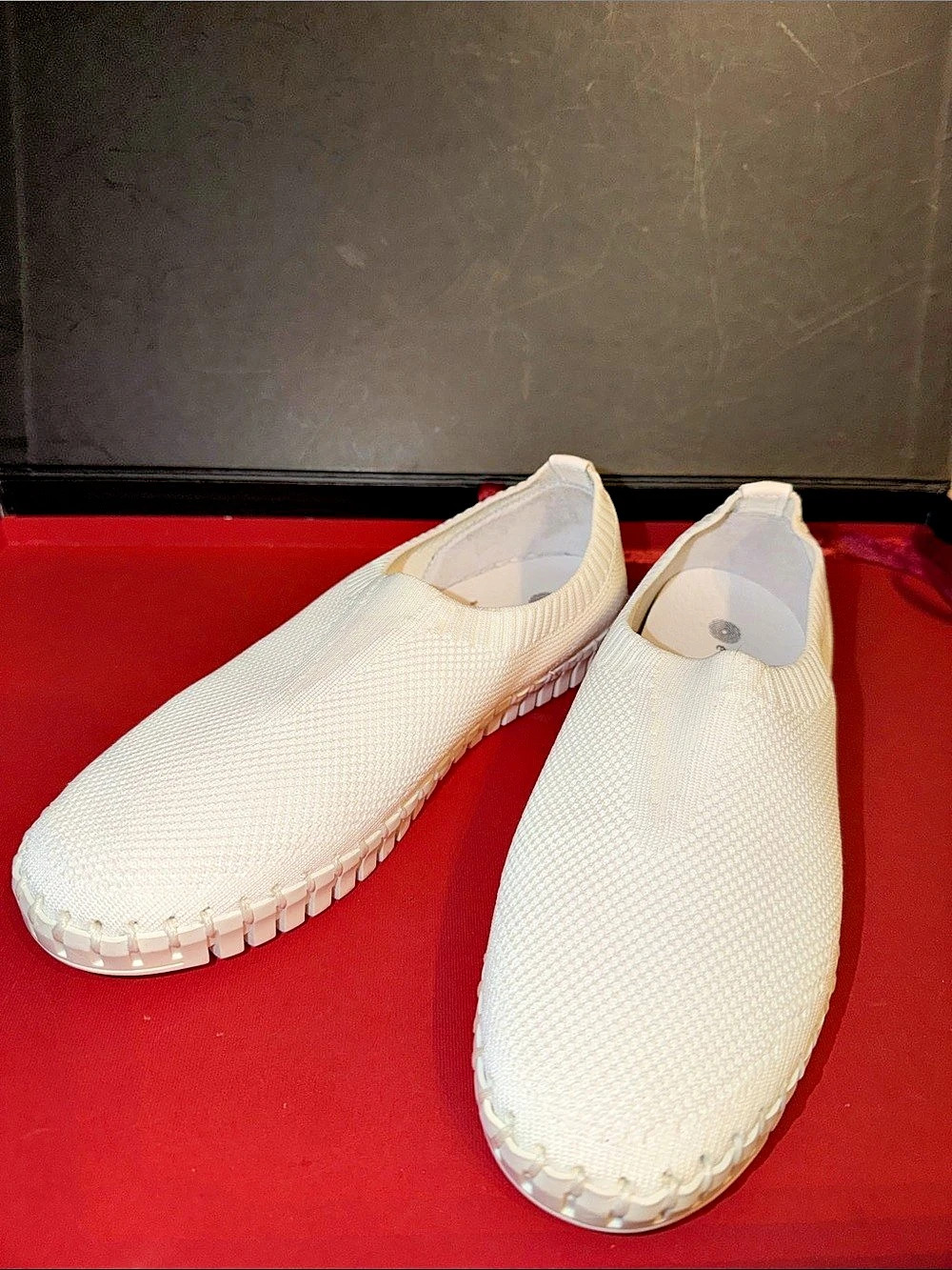 NWOB Eric Michel White Slip-On Sneakers